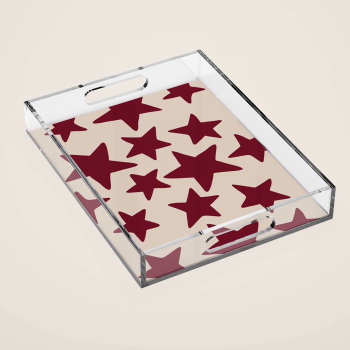 Wine Wonky Stars Acrylic Tray Gallery Image 1