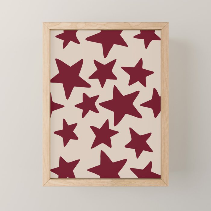 Wine Wonky Stars Mini Art Print Gallery Image 1