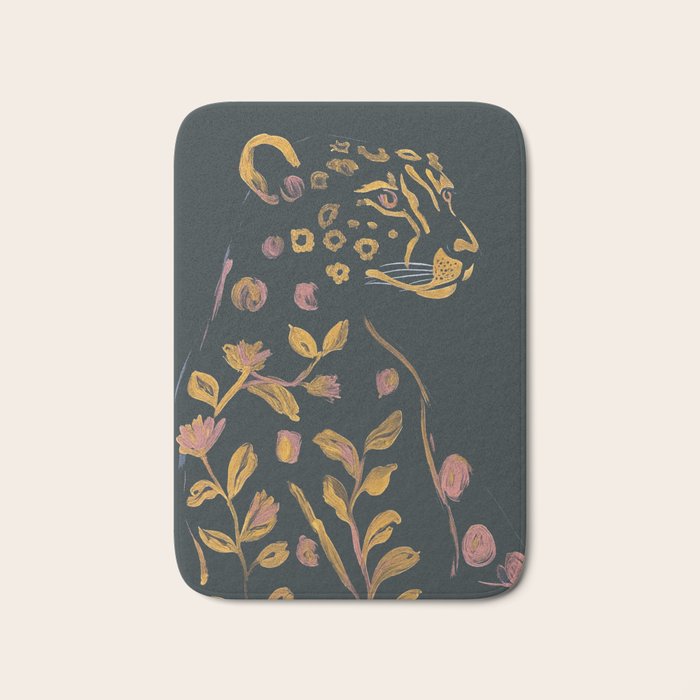 Floral Cheetah Bath Mat Gallery Image 1