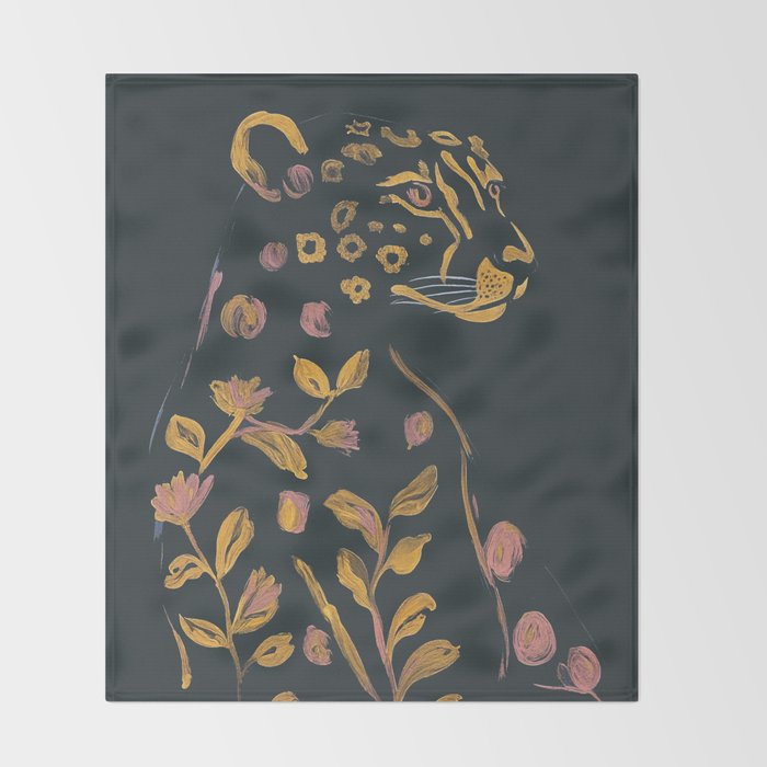 Floral Cheetah Throw Blanket Gallery Image 2
