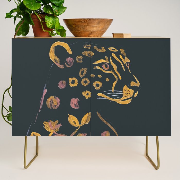 Floral Cheetah Credenza Gallery Image 1