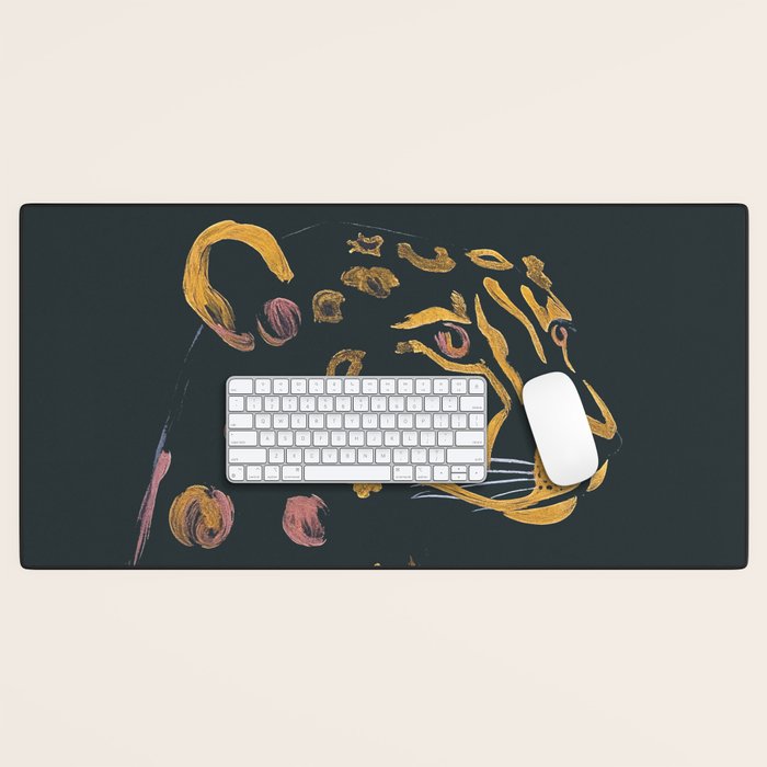 Floral Cheetah Desk Mat Gallery Image 1