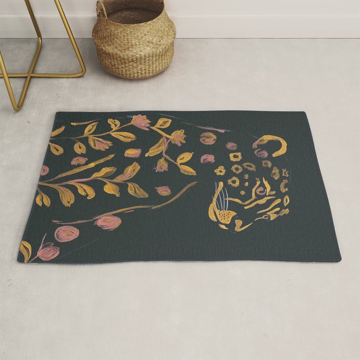 Floral Cheetah Rug Gallery Image 1