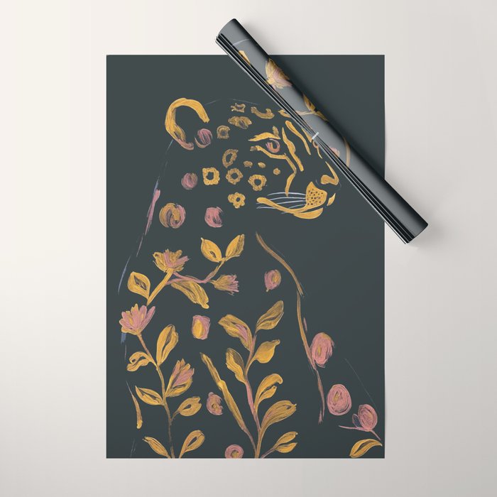 Floral Cheetah Wrapping Paper Gallery Image 1