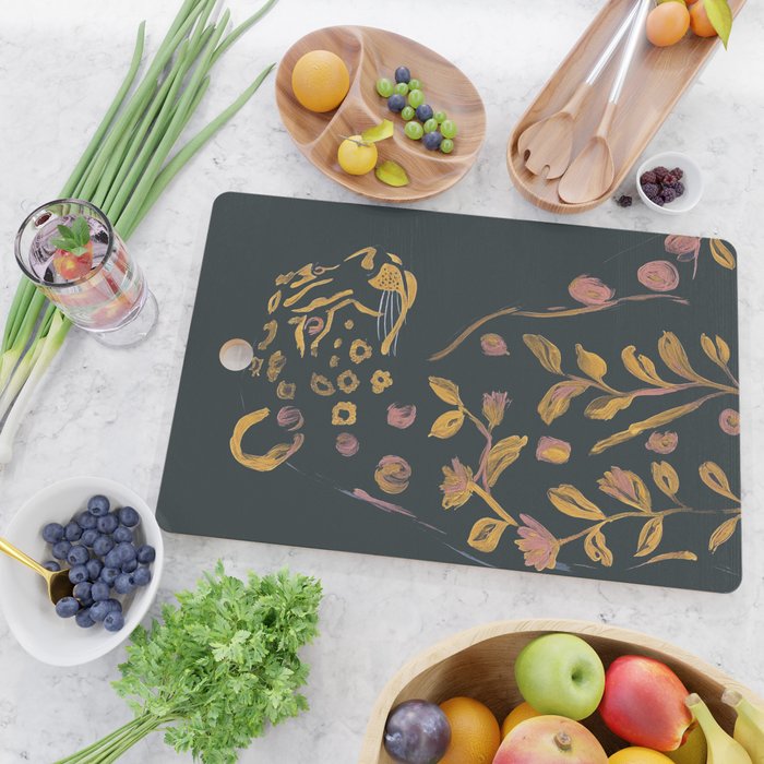 Floral Cheetah Cutting Board Gallery Image 2
