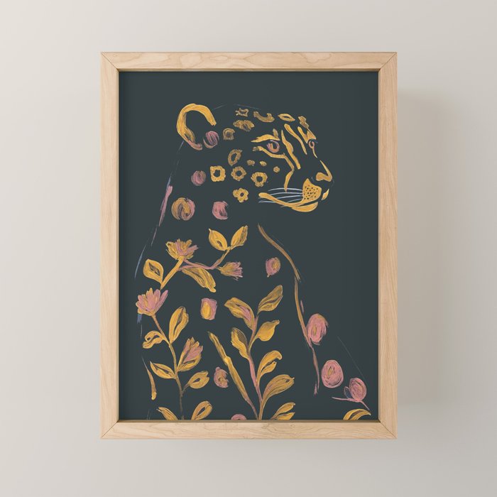 Floral Cheetah Mini Art Print Gallery Image 1