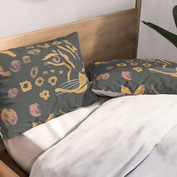 Floral Cheetah Pillow Sham Gallery Image 2