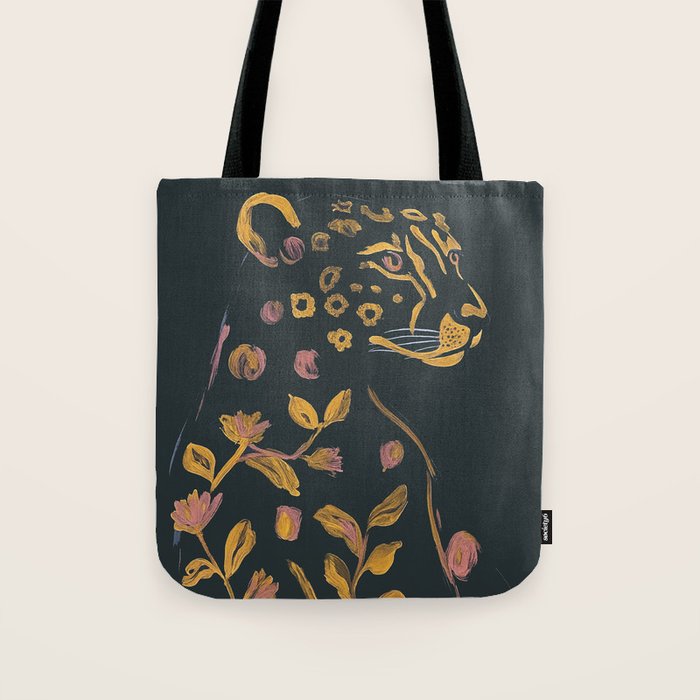 Floral Cheetah Tote Bag Gallery Image 1