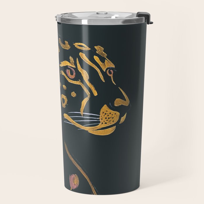 Floral Cheetah Travel Mug Gallery Image 2