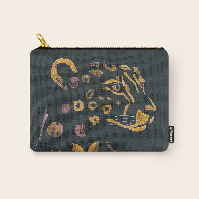 Floral Cheetah Carry All Pouch Gallery Image 1