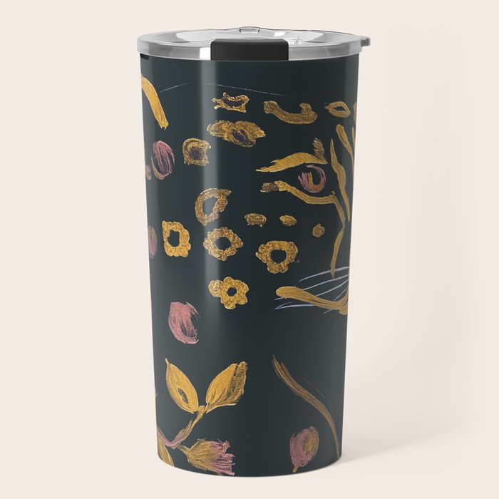 Floral Cheetah Travel Mug Gallery Image 1
