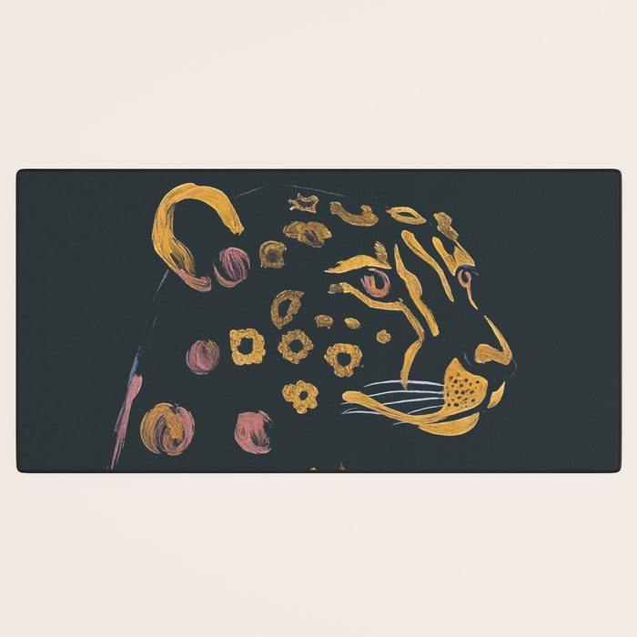 Floral Cheetah Desk Mat Gallery Image 3