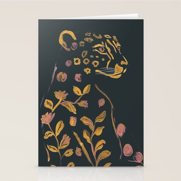 Floral Cheetah Stationery Card Gallery Image 2