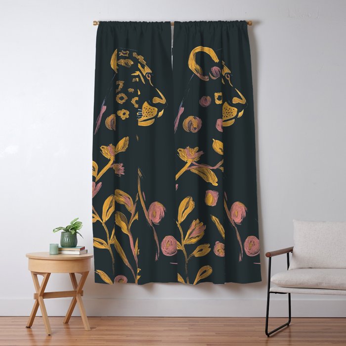 Floral Cheetah Window Curtain Gallery Image 1