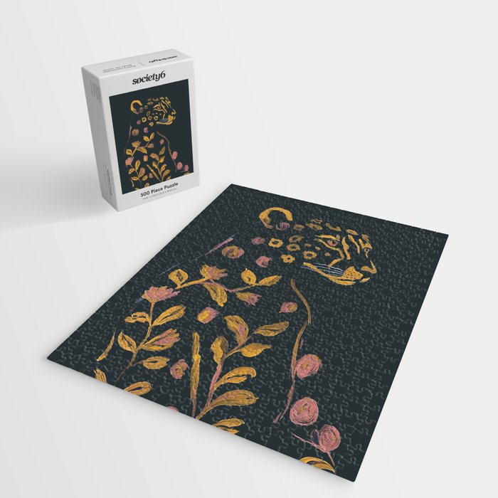 Floral Cheetah Jigsaw Puzzle Gallery Image 2