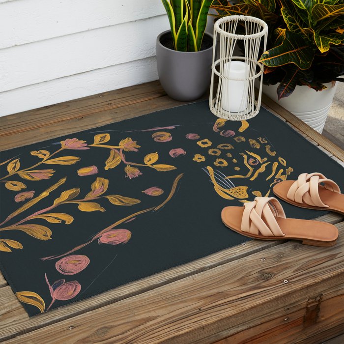Floral Cheetah Outdoor Rug Gallery Image 2