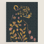 Floral Cheetah Jigsaw Puzzle Gallery Image 1