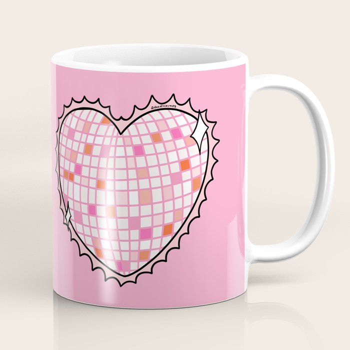Disco Ball Heart Coffee Mug Gallery Image 1