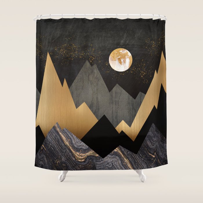 Metallic Night Shower Curtain Gallery Image 1