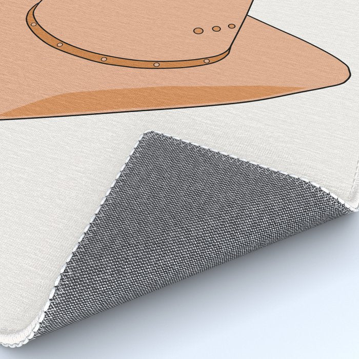 Howdy - Cowboy Hat Neutral Beige Rug Gallery Image 4