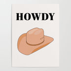 Howdy - Cowboy Hat Neutral Beige Poster Gallery Image 4