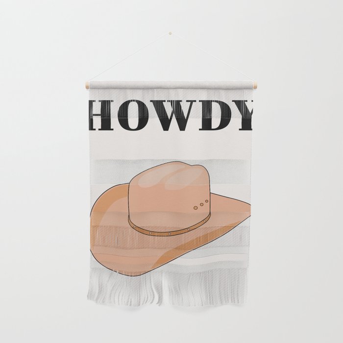 Howdy - Cowboy Hat Neutral Beige Wall Hanging Gallery Image 1