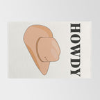 Howdy - Cowboy Hat Neutral Beige Rug Gallery Image 2