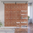 Geometric Tribal Pattern on Terracotta Wall Mural Gallery Image 1