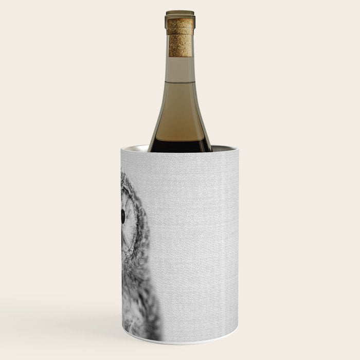 Baby Owl - Black & White Wine Chiller Gallery Image 3