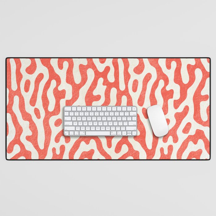 Living Coral Organic Pattern 2 Desk Mat Gallery Image 1