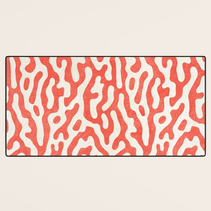 Living Coral Organic Pattern 2 Desk Mat Gallery Image 3