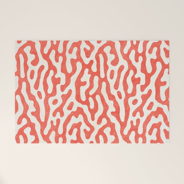 Living Coral Organic Pattern 2 Welcome Mat Gallery Image 1