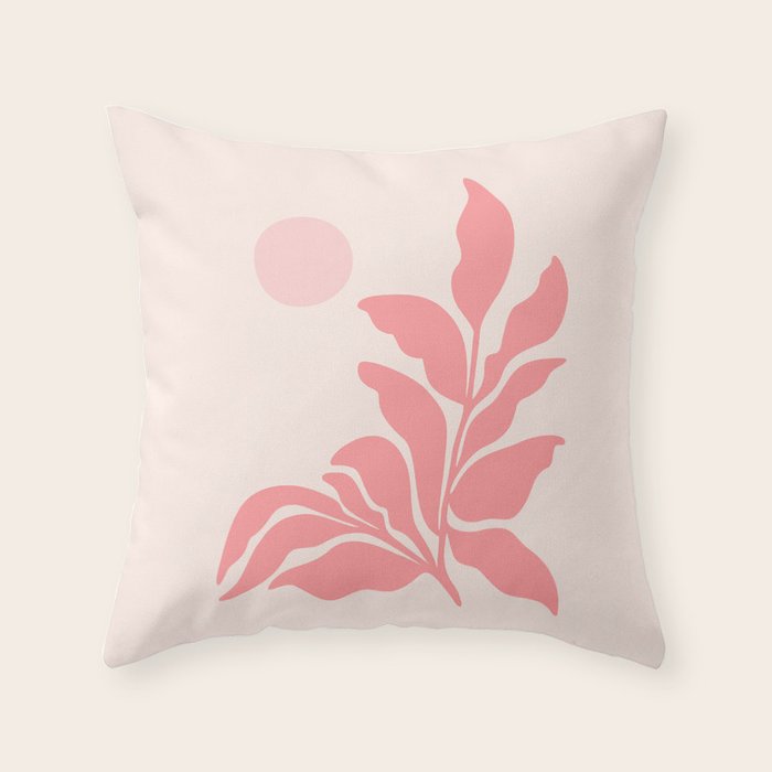 Pink Plant Abstract Landscape Throw Pillow Gallery Image 6