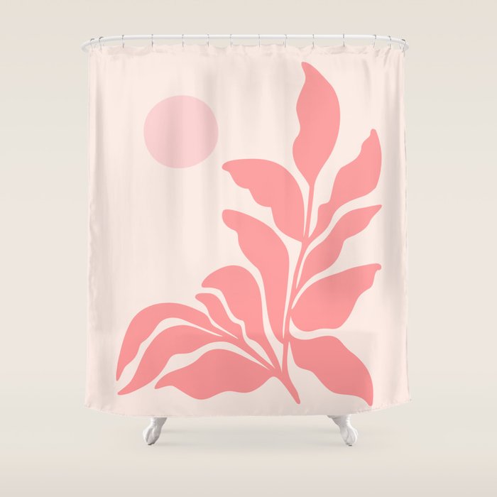 Pink Plant Abstract Landscape Shower Curtain Gallery Image 1