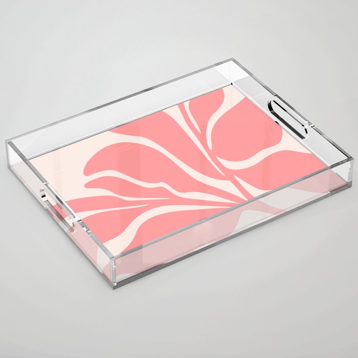 Pink Plant Abstract Landscape Acrylic Tray Gallery Image 1