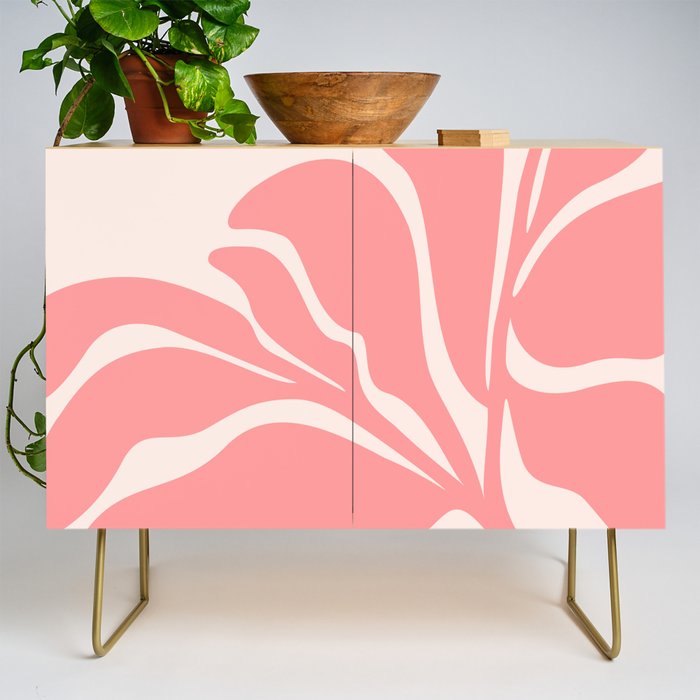 Pink Plant Abstract Landscape Credenza Gallery Image 1