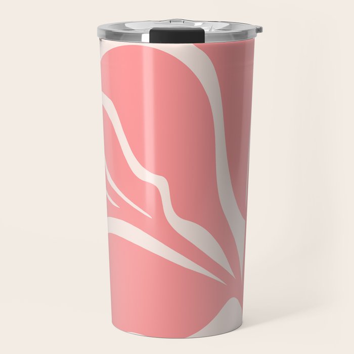 Pink Plant Abstract Landscape Travel Mug Gallery Image 1