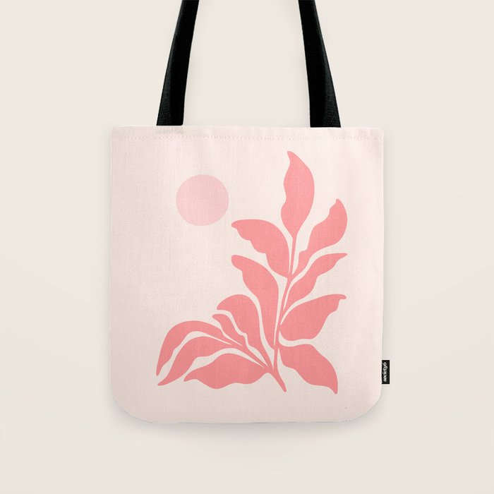 Pink Plant Abstract Landscape Tote Bag Gallery Image 1