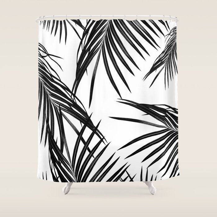Black Palm Leaves Dream #1 #tropical #decor #art #society6 Shower Curtain Gallery Image 1