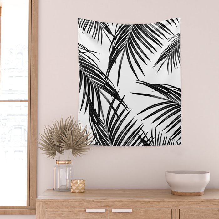 Black Palm Leaves Dream #1 #tropical #decor #art #society6 Wall Tapestry Gallery Image 2