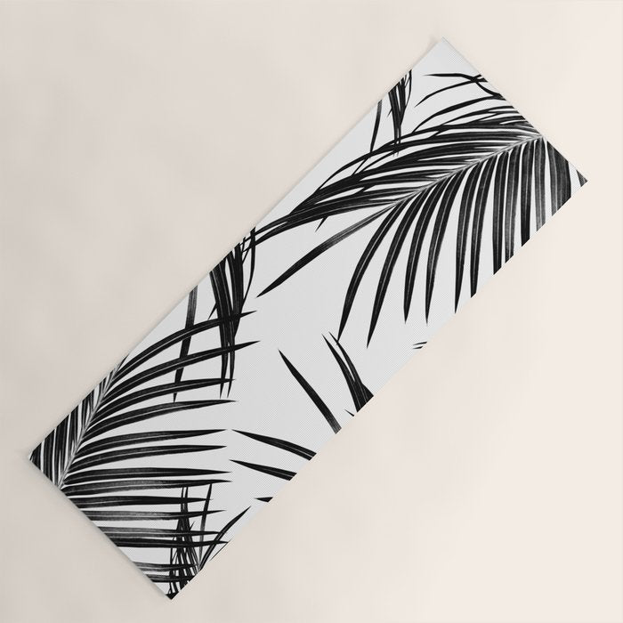 Black Palm Leaves Dream #1 #tropical #decor #art #society6 Yoga Mat Gallery Image 1