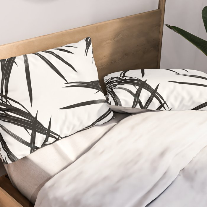 Black Palm Leaves Dream #1 #tropical #decor #art #society6 Pillow Sham Gallery Image 2