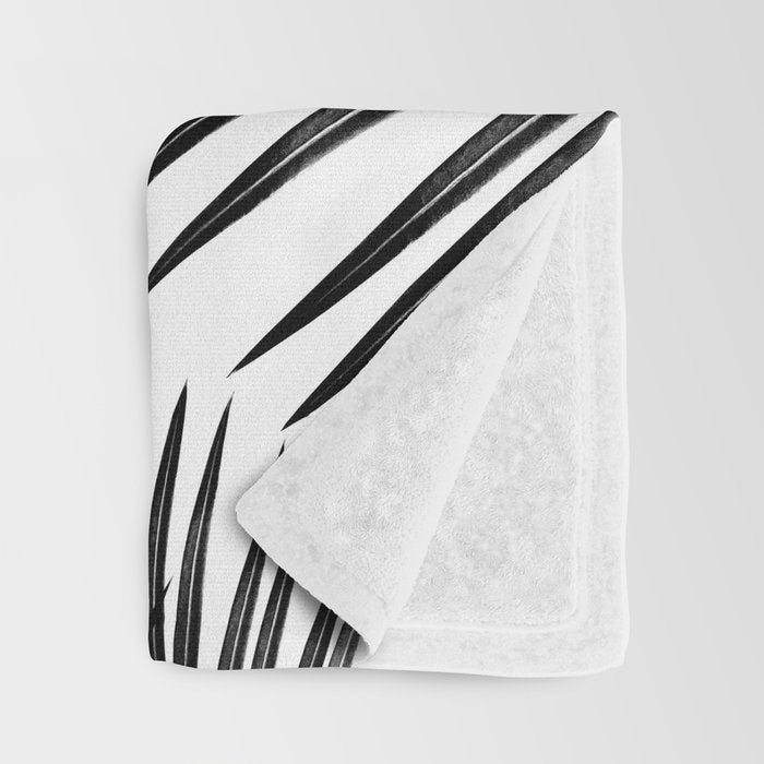 Black Palm Leaves Dream #1 #tropical #decor #art #society6 Throw Blanket Gallery Image 3
