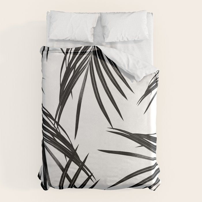 Black Palm Leaves Dream #1 #tropical #decor #art #society6 Duvet Cover Gallery Image 1