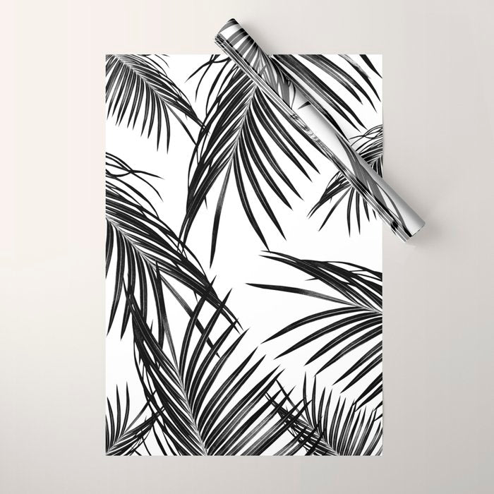 Black Palm Leaves Dream #1 #tropical #decor #art #society6 Wrapping Paper Gallery Image 1
