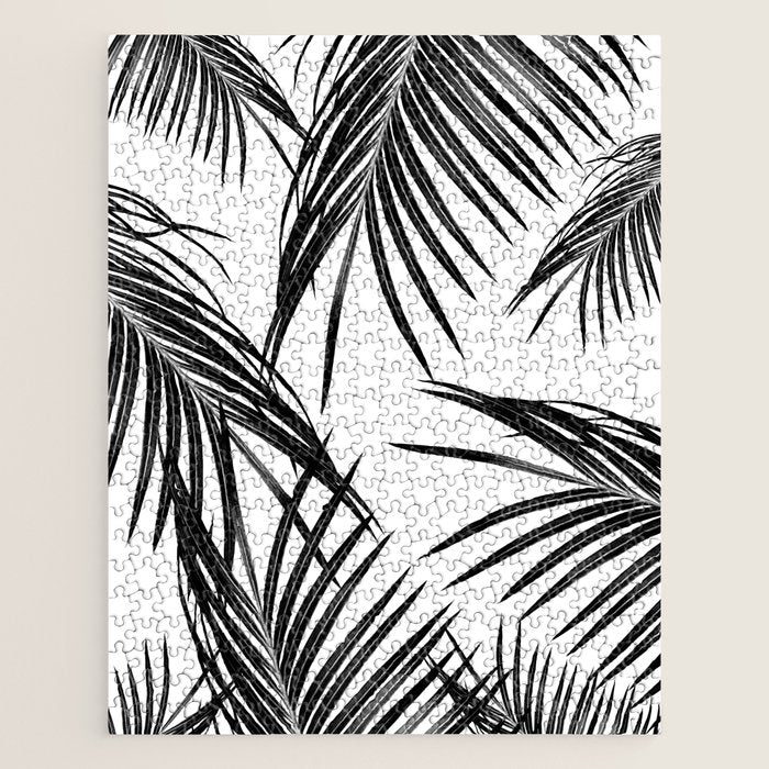 Black Palm Leaves Dream #1 #tropical #decor #art #society6 Jigsaw Puzzle Gallery Image 1