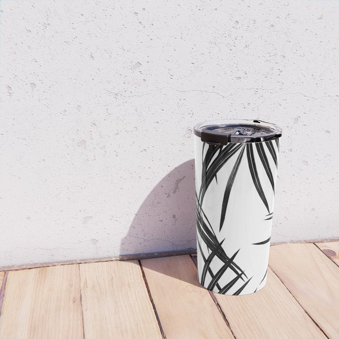 Black Palm Leaves Dream #1 #tropical #decor #art #society6 Travel Mug Gallery Image 4