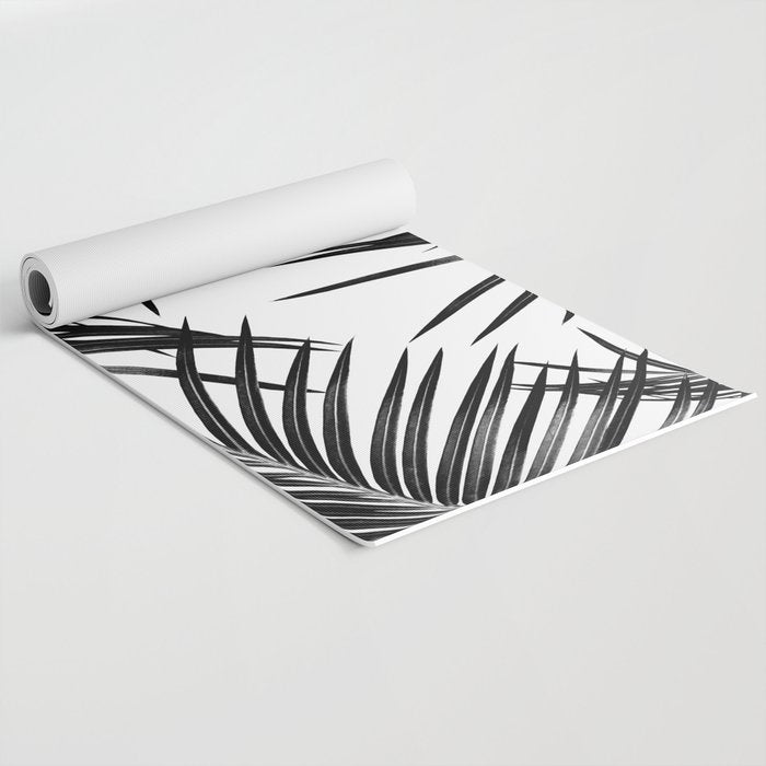 Black Palm Leaves Dream #1 #tropical #decor #art #society6 Yoga Mat Gallery Image 2