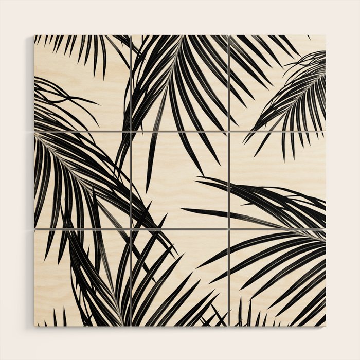 Black Palm Leaves Dream #1 #tropical #decor #art #society6 Wood Wall Art Gallery Image 1