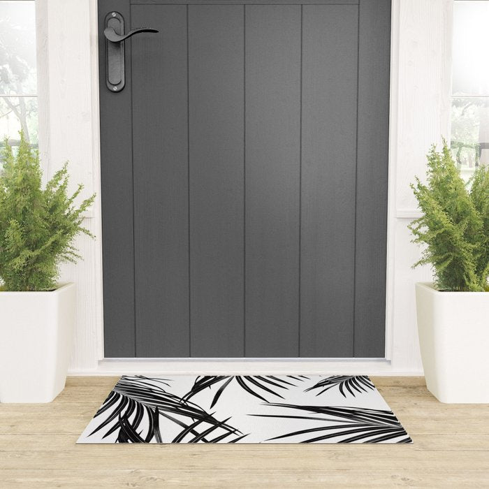 Black Palm Leaves Dream #1 #tropical #decor #art #society6 Welcome Mat Gallery Image 3